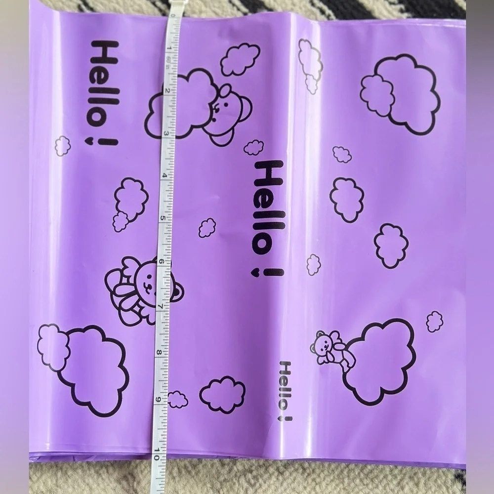 Purple Bear “Hello!” 100PCS *Poly Mailers 9.75x12 Inch